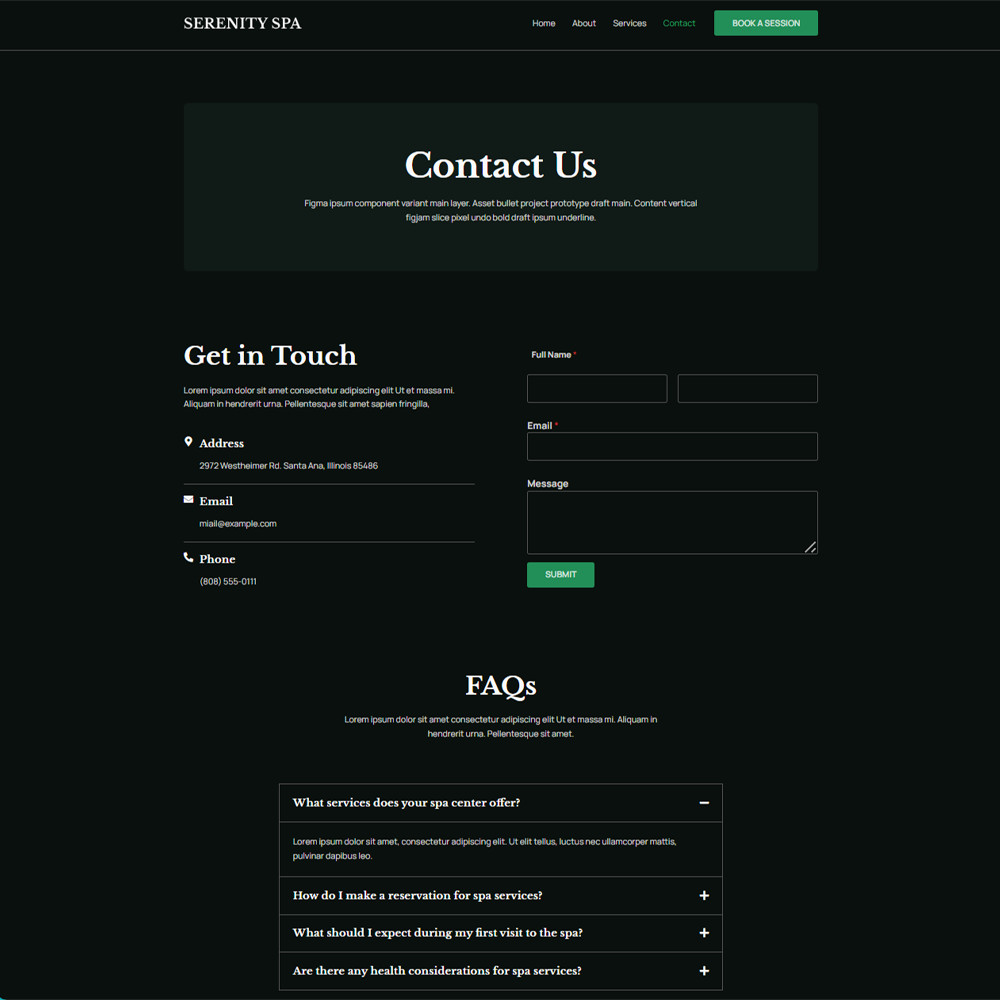 Dark-themed Spa Website – Ready to Run + 1-Year Domain and Hosting