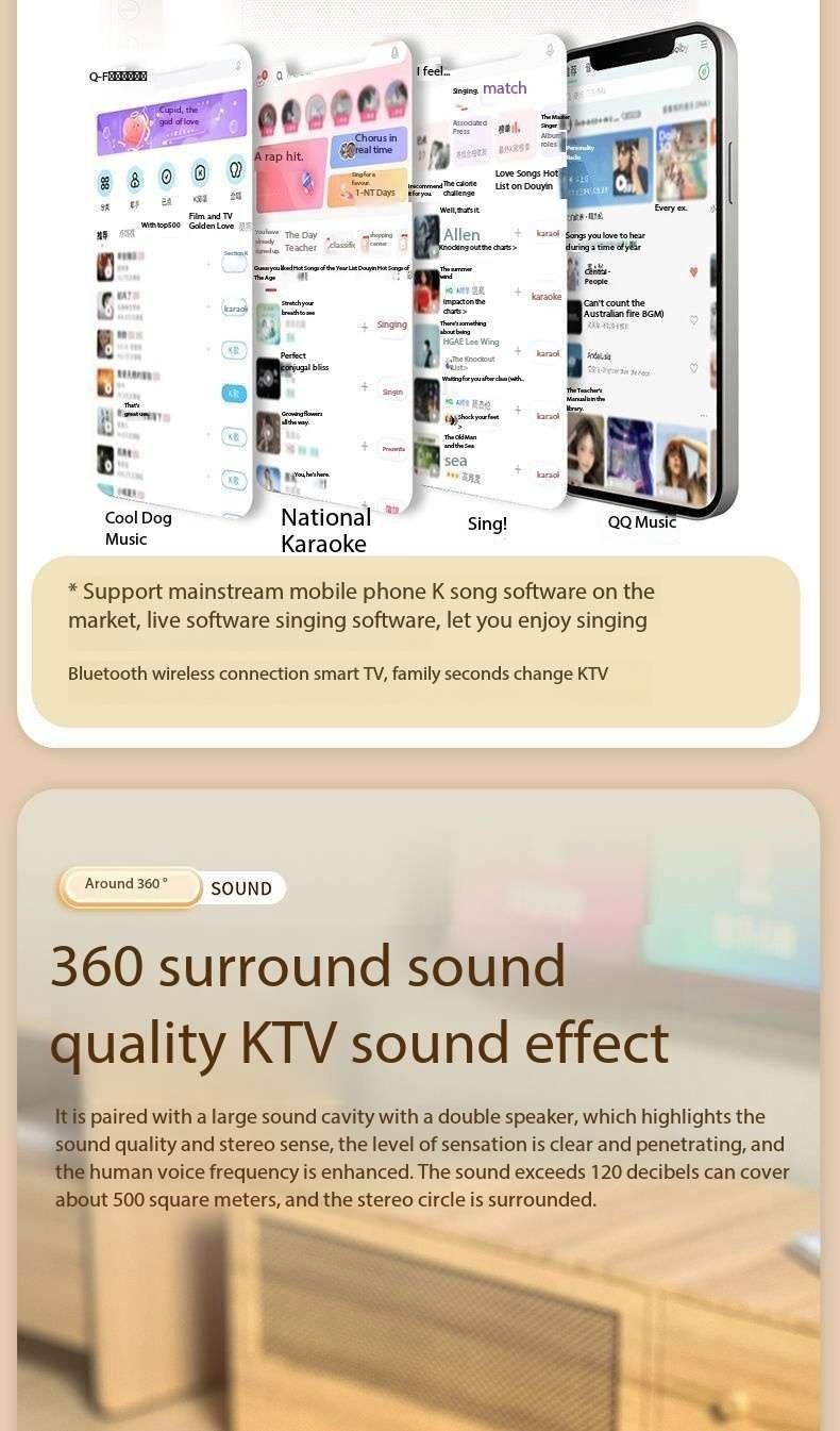 Home KTV audio set with wireless microphone for karaoke