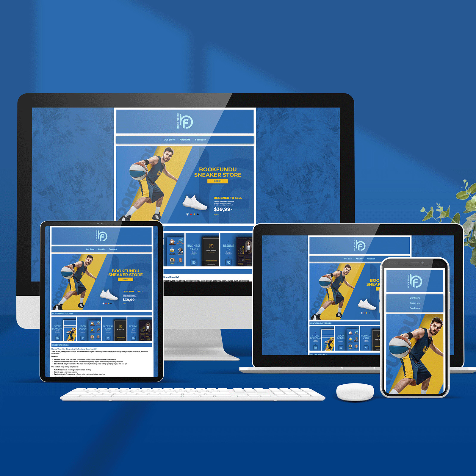 Dynamic eBay Store Design for Sneakers & Sportswear | Custom HTML Template