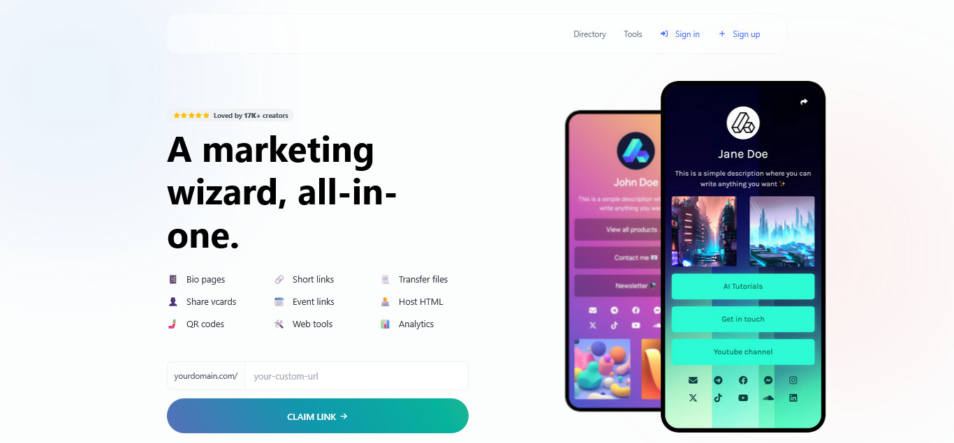 LinkBio – AI Landing Page Builder Bio Links URL Shortener, QR Codes | PHP Admin