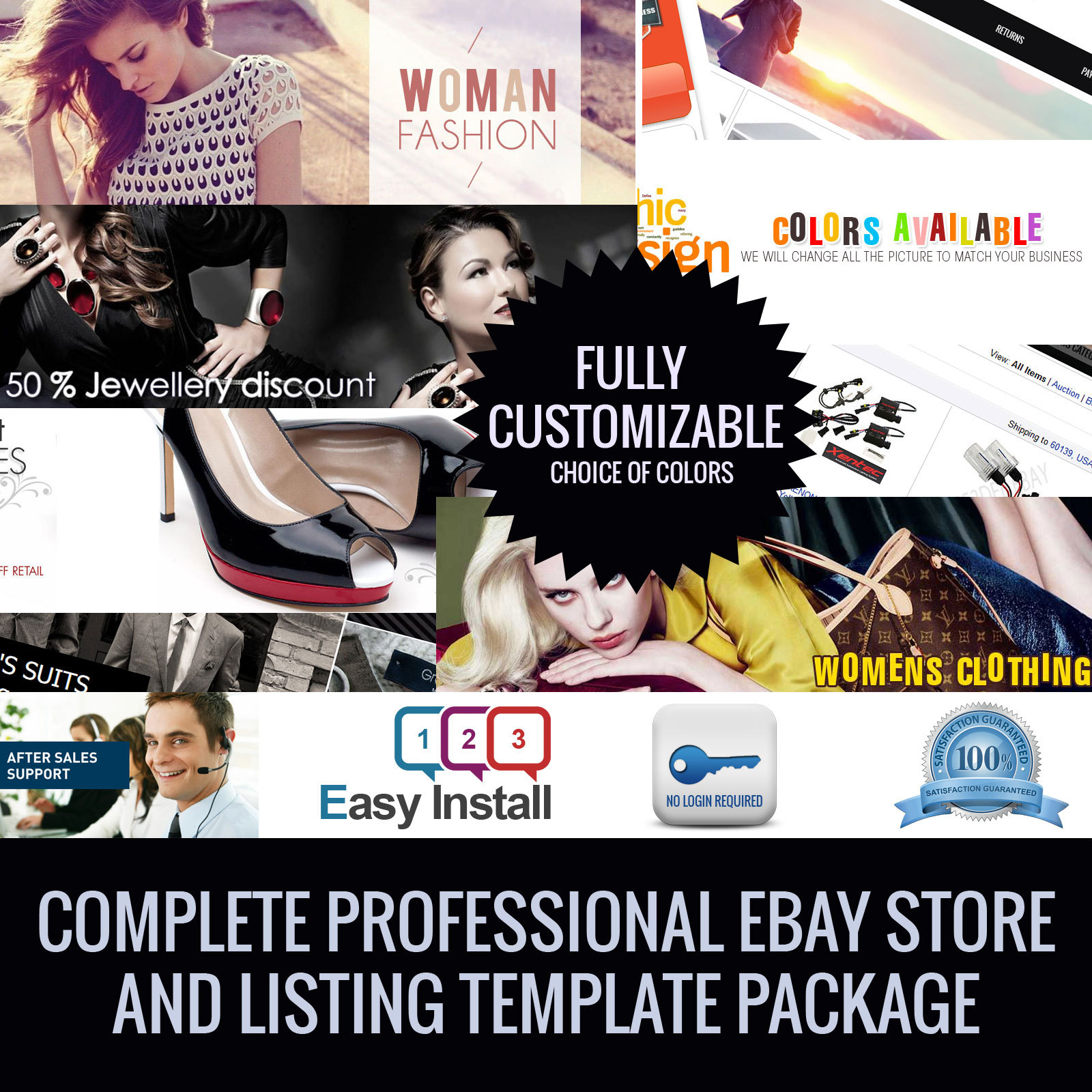 Ebay store and Listing Template design, auctiva, inkfrog, Vintage DESIGN 2021