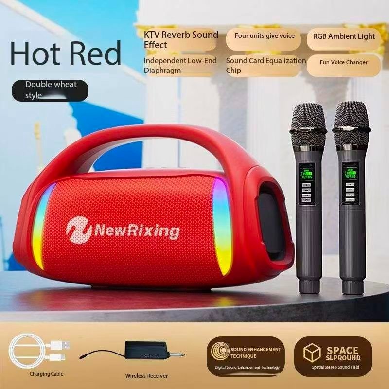 Microphone and speaker all-in-one wireless Bluetooth microphone