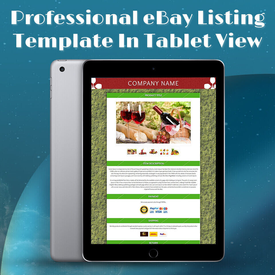 eBay Listing Templates Mobile Responsive HTTP 2019 Secure for Food Products