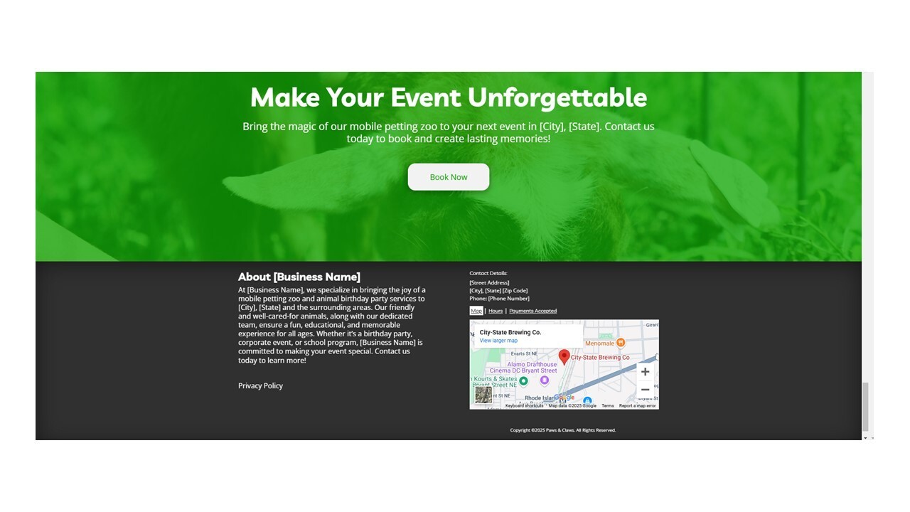 Petting Zoo & Animal Parties Customized Business Website *SEE FULL DESCRIPTION*