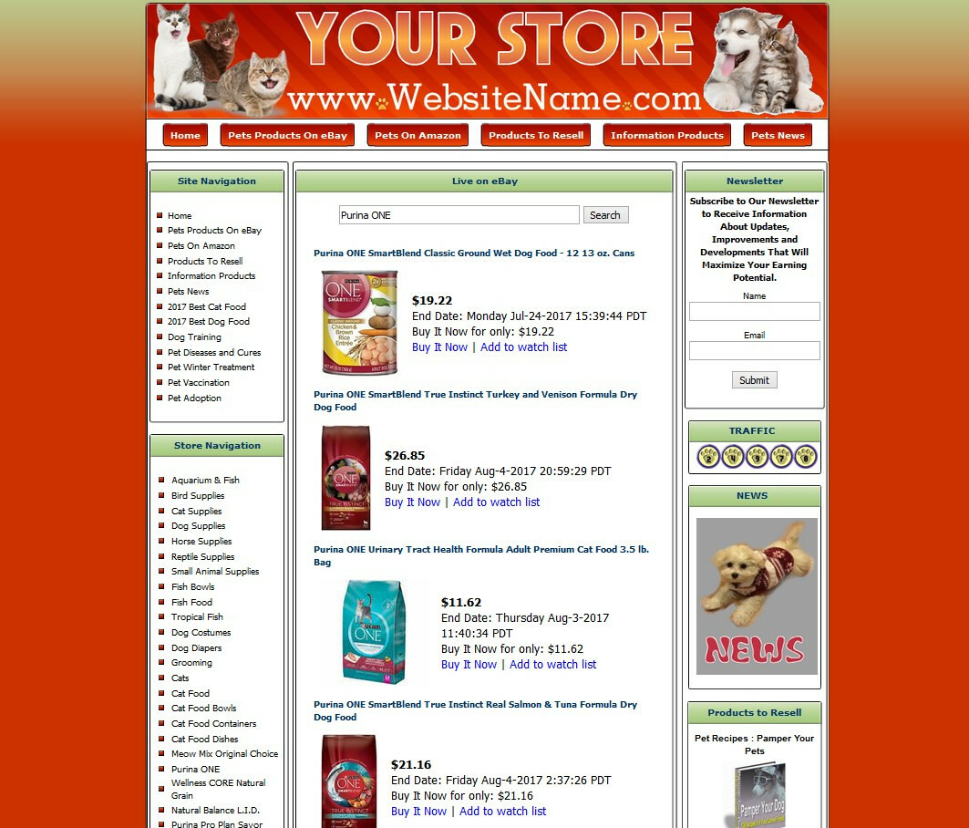 PET SUPPLIES STORE – eCommerce Business Website, eBay Amazon Google Affiliate
