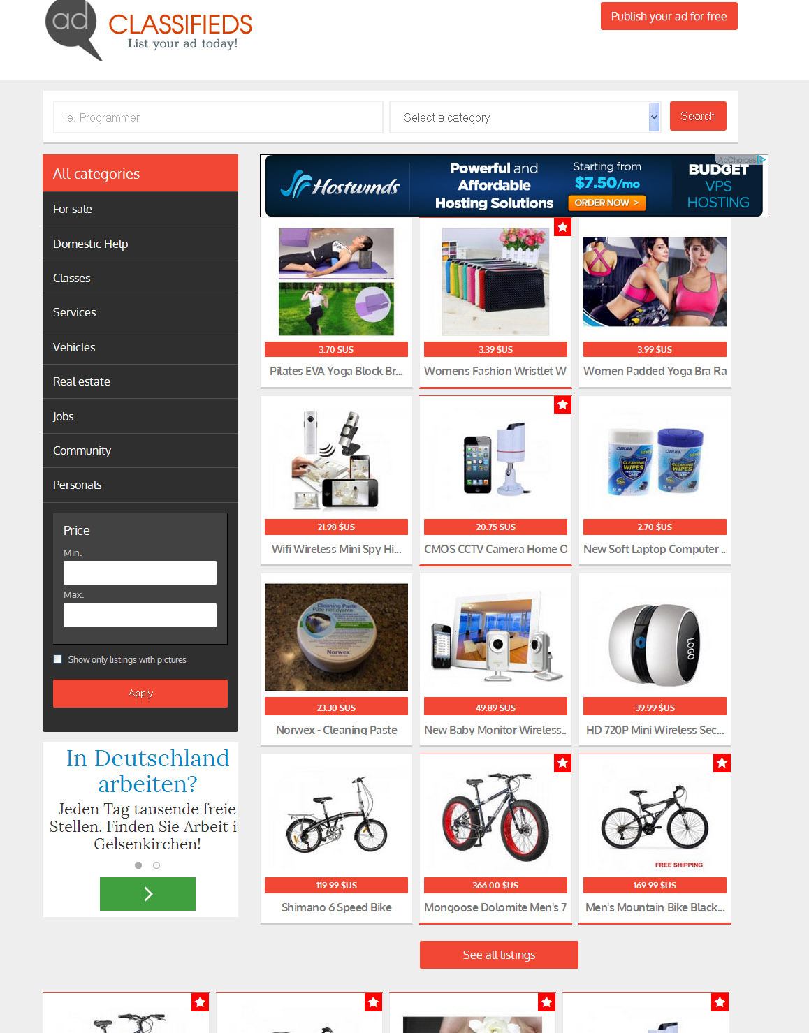 Classifieds Ads Website + Free Hosting with SSL