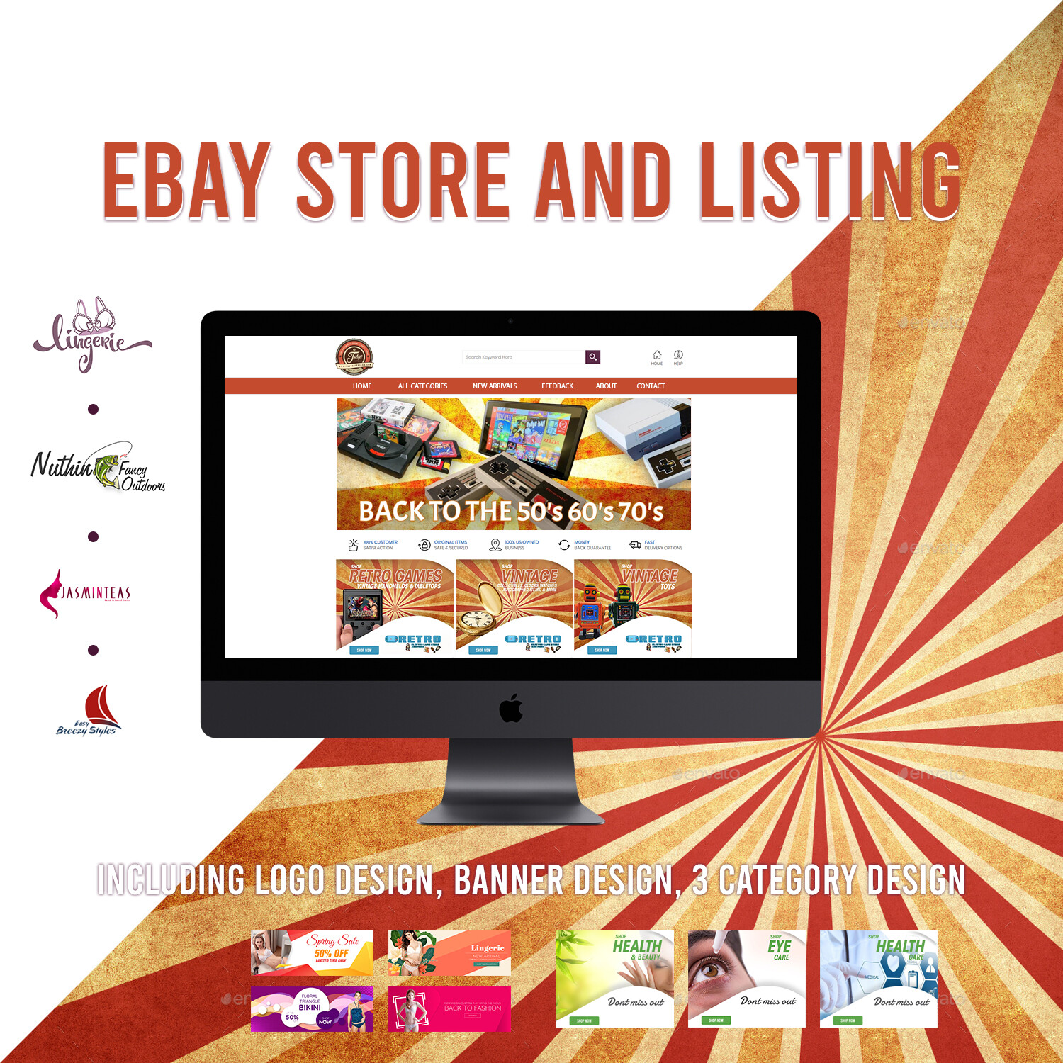 Ebay Listing Template Store Responsive Auction Compliant 2021 Design Html & LOGO