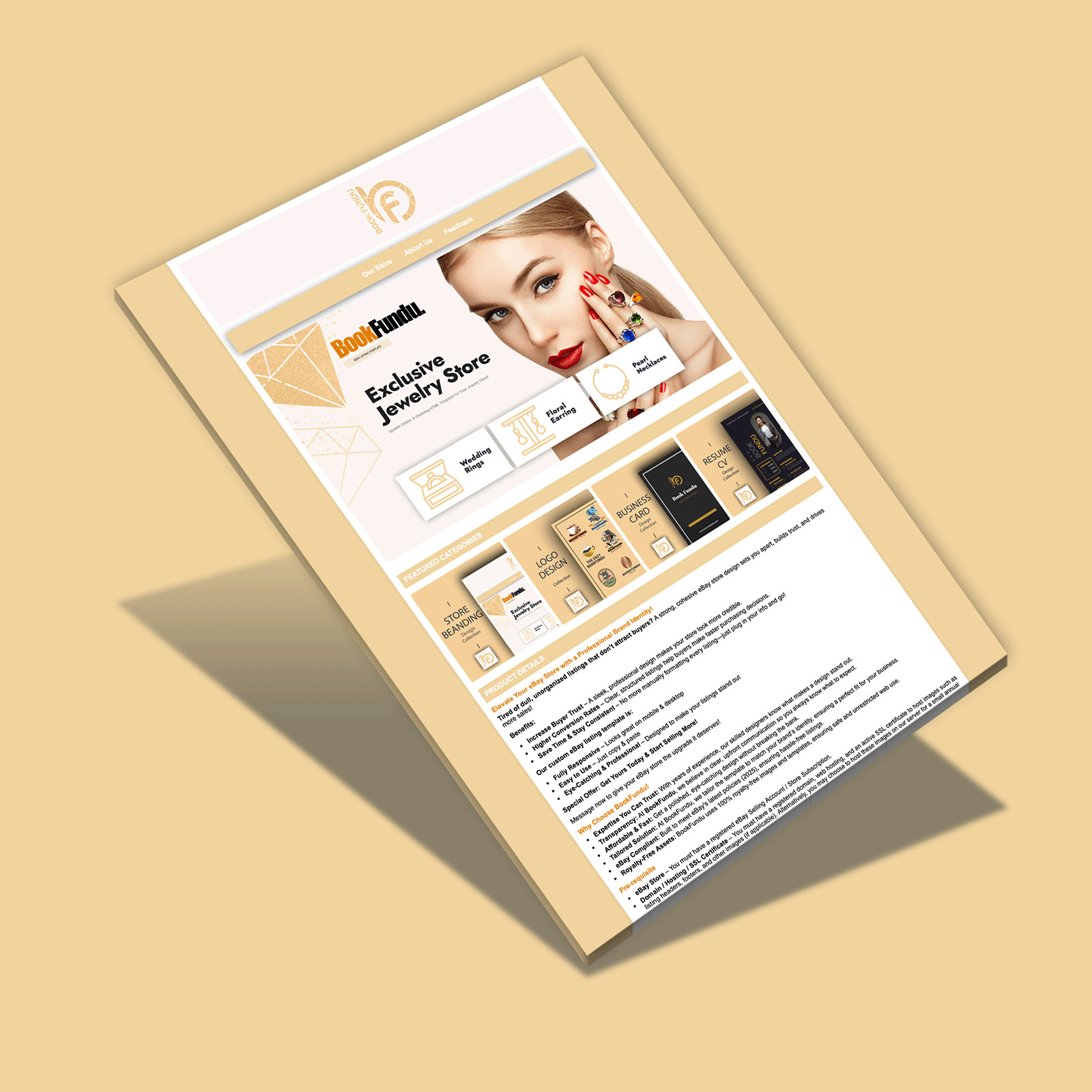Elegant Jewelry HTML eBay Listing Template & Store Design – Boost Sales! 2025