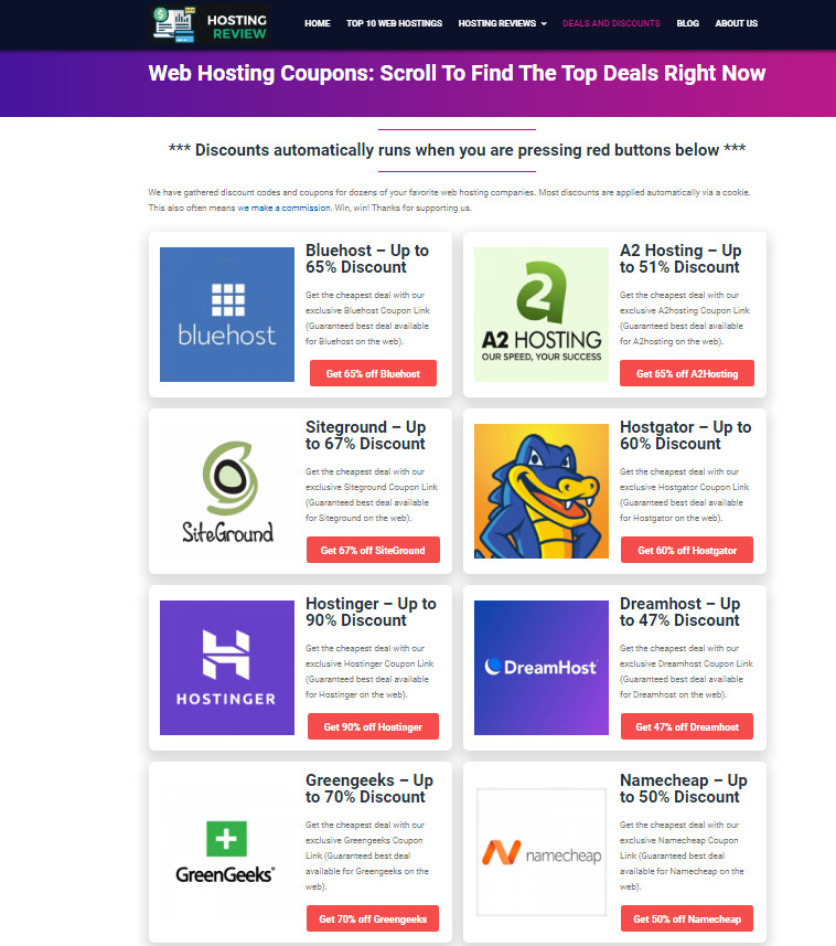 Black Friday Sale! Web Hosting Review website – Affiliate Income Free Hosting