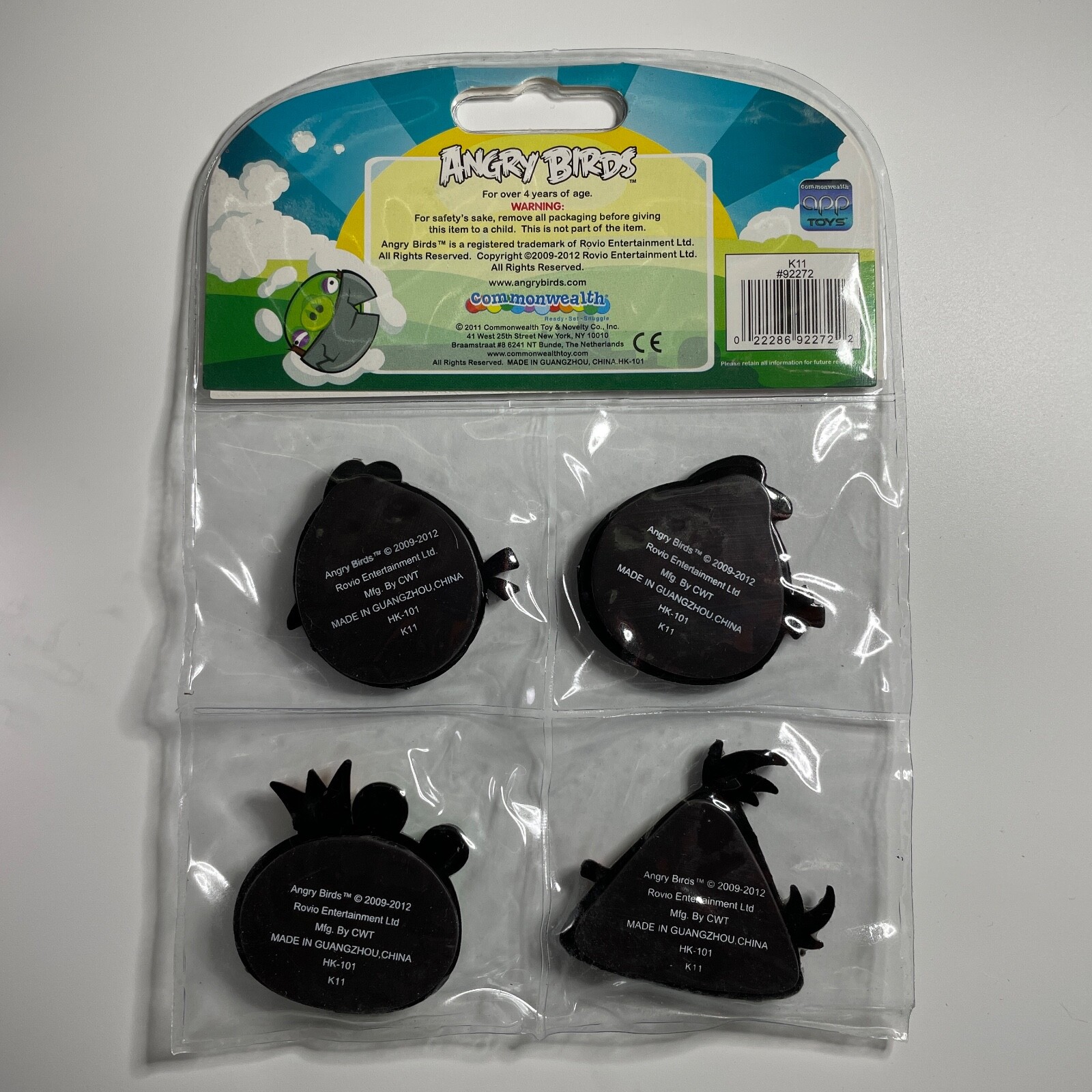 NIB Angry Birds Classic 2″ Lazer Cut Magnets Four Pack | 2011 3″ CWT Collection