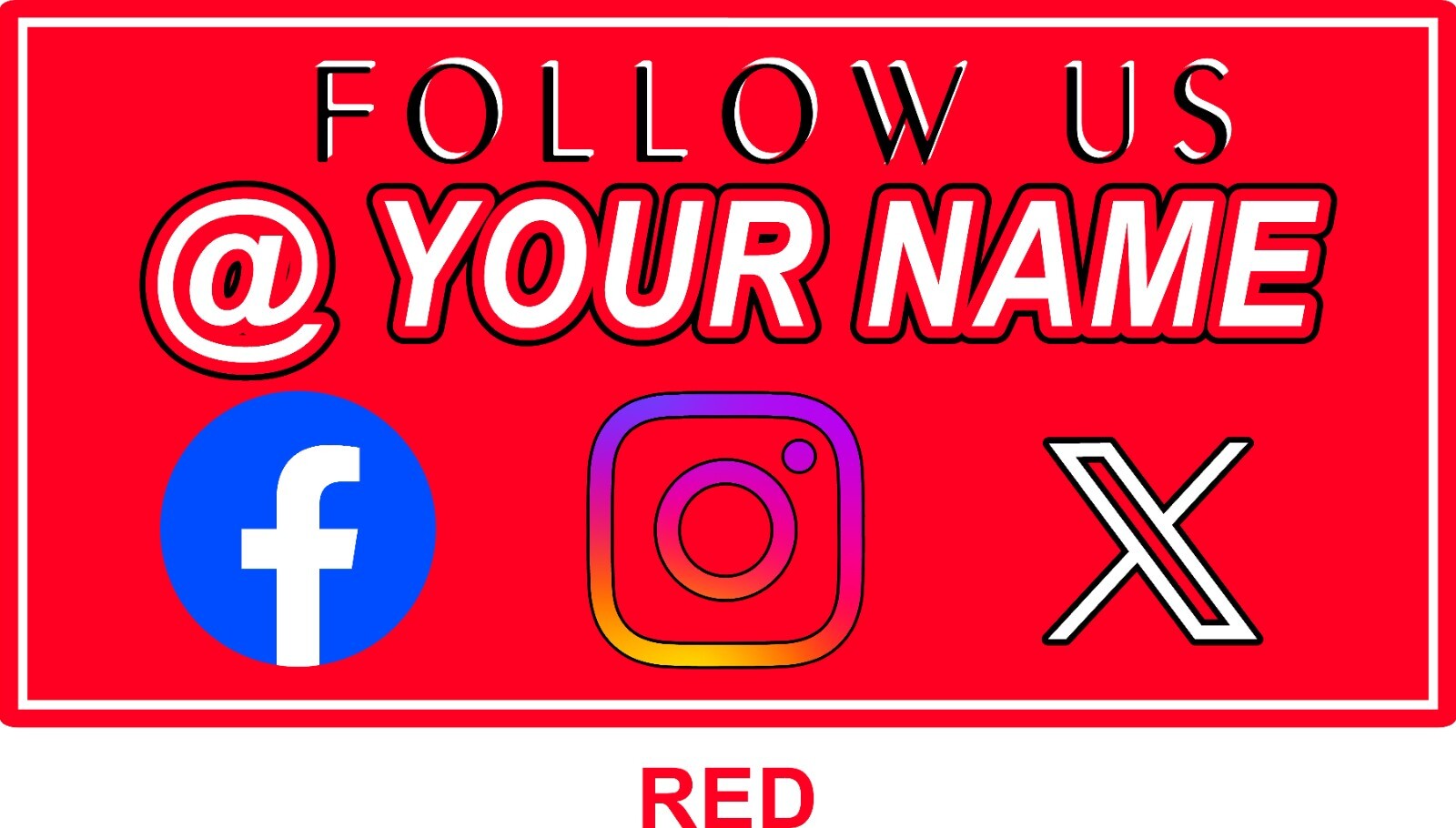 Car and Truck Door Magnets Signs Social Media @Your Company Many Colors 12″x24″