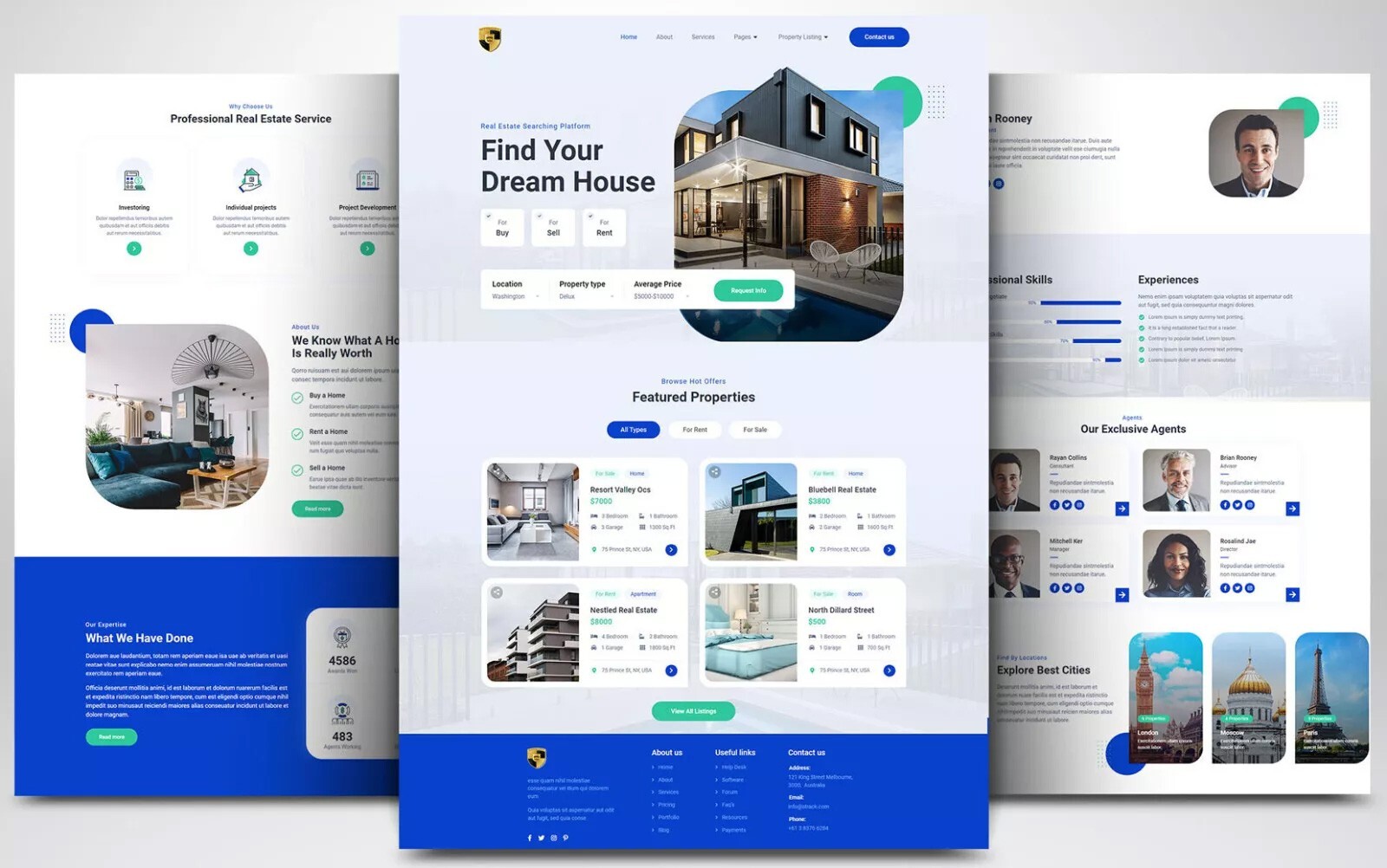 PROFESSIONAL CUSTOM WEBSITE FOR REAL ESTATE AGENCY & REAL ESTATE AGENT WORDPRESS