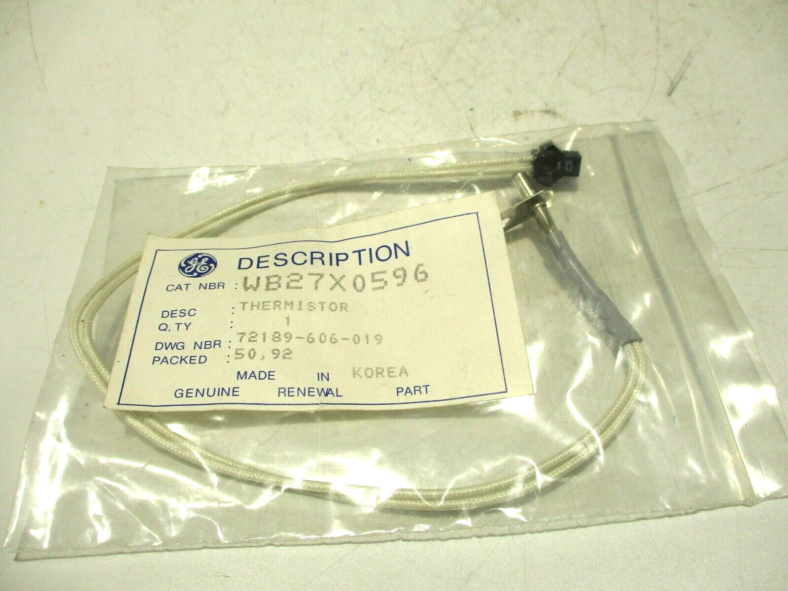 NEW GENUINE OEM GE WB27X0596 THERMISTOR