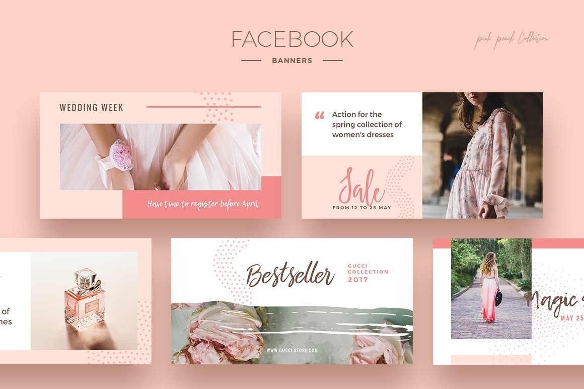 3 in 1 Social Media Kit Facebook Instagram Fully Editable PSD 3 Color Schemes