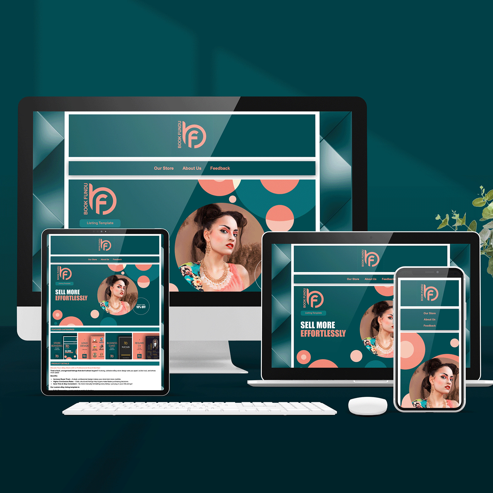 Custom eBay HTML Listing Template & Store Design | Header, Footer, Billboard