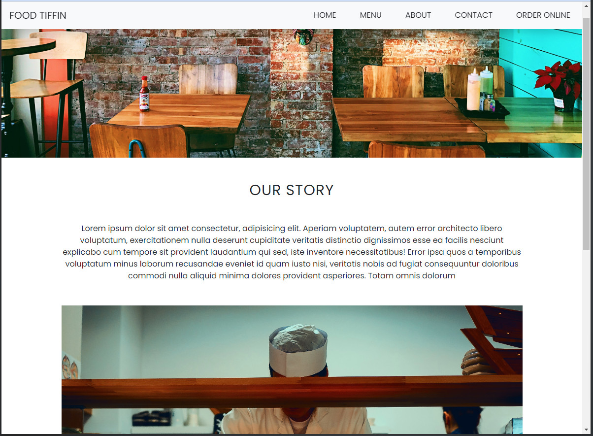 Food Tiffin HTML Bootstrap Responsive Template