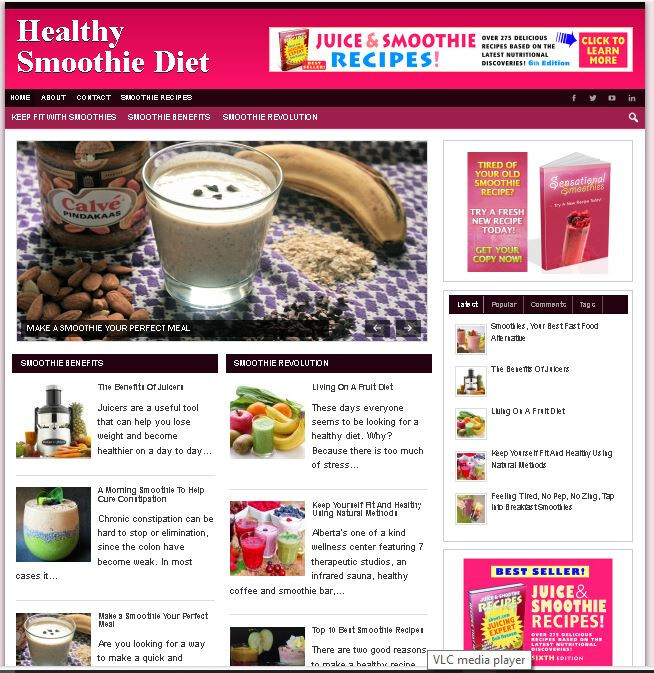 Healthy smoothie Diet Turnkey Site with Great Content- Make Money Online