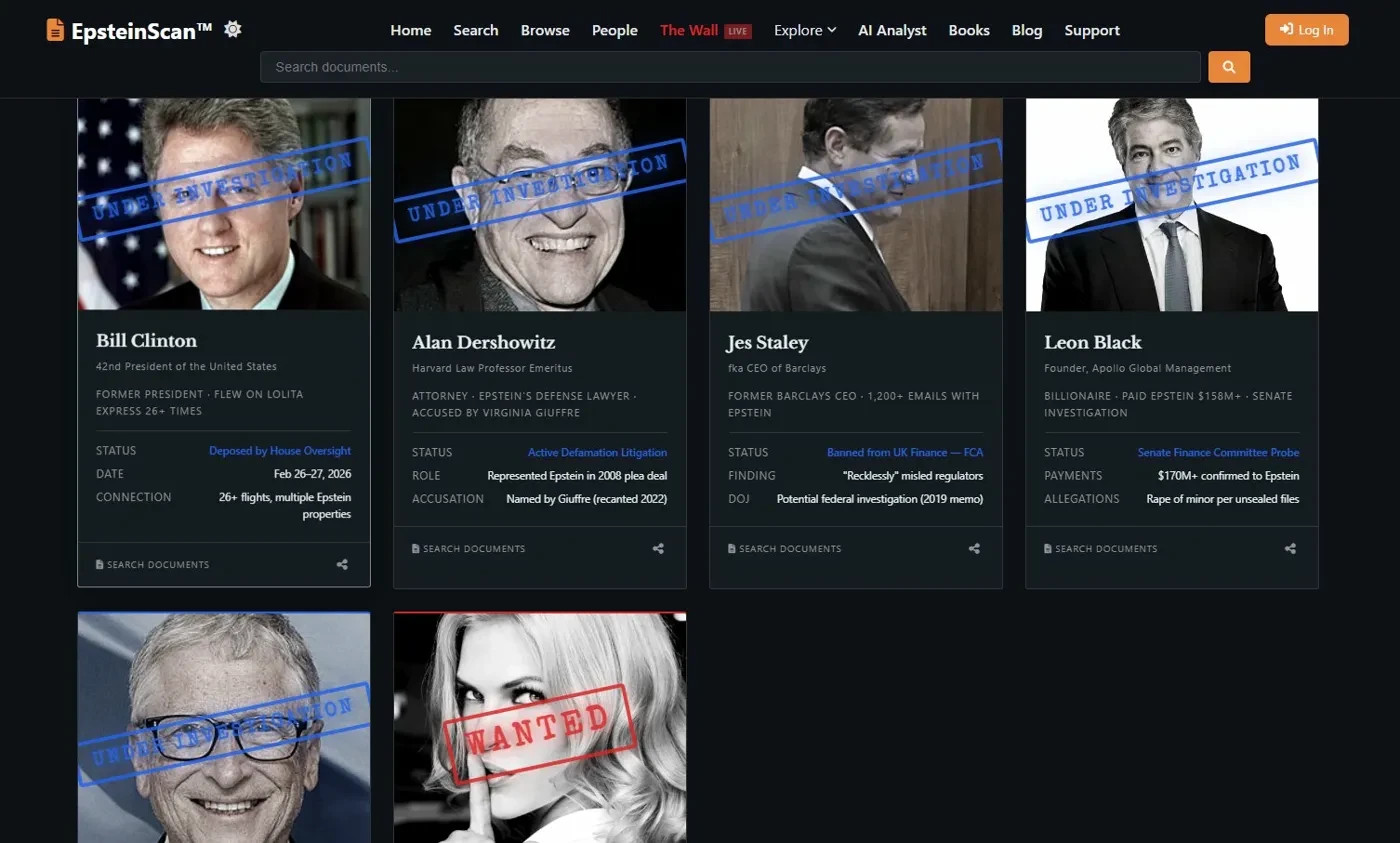 For Sale: EpsteinScan.org – 1.4M Document Search Engine Website | 441K+ Visitors