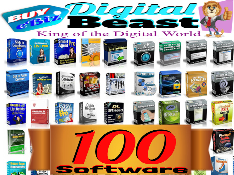 100 Business Building Software Lot Many w/Sales Page +FREE Month Master Hosting