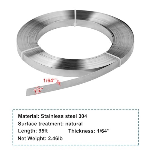 304 Stainless Steel Strapping Band Coil 1/2 inch x 95 ft Industrial Packing Stra