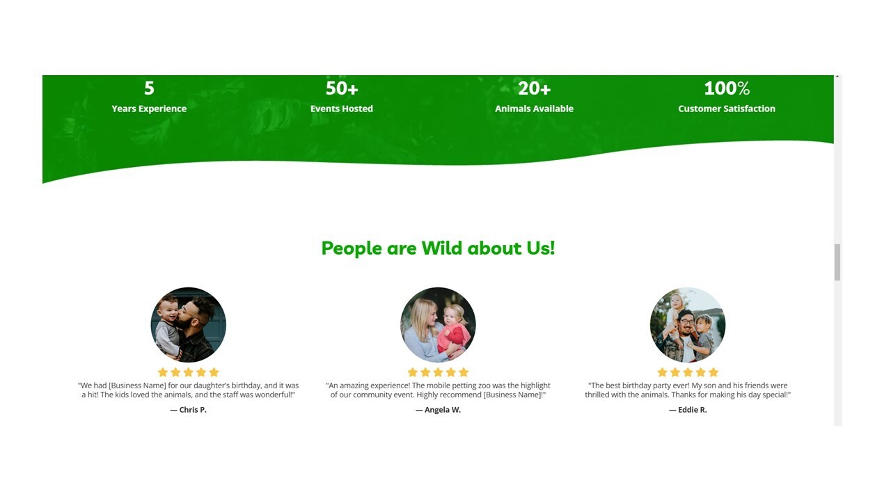 Petting Zoo & Animal Parties Customized Business Website *SEE FULL DESCRIPTION*