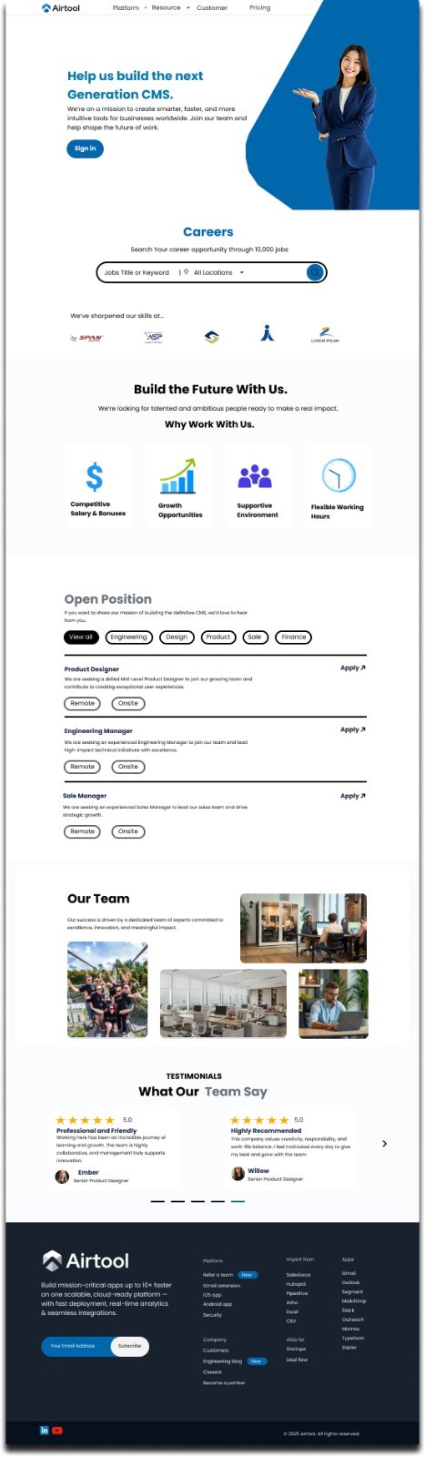Corporate Careers Landing Page Template | Modern Business Website | SaaS Company
