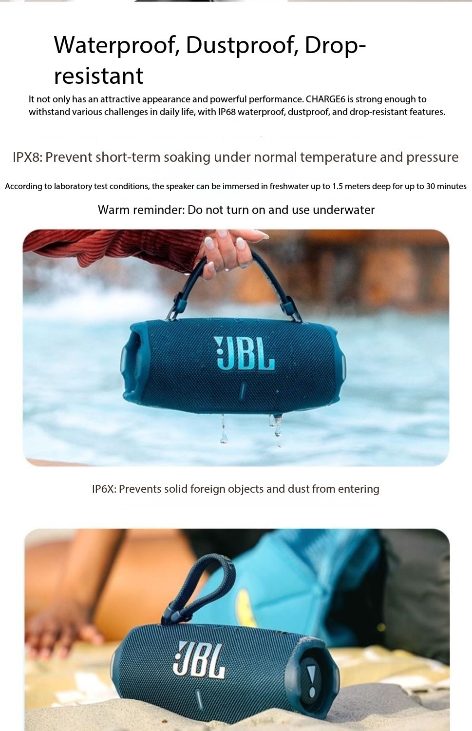 JBL CHARGE6 Music Shockwave 6th Generation Dustproof and Waterproof Bass Speaker