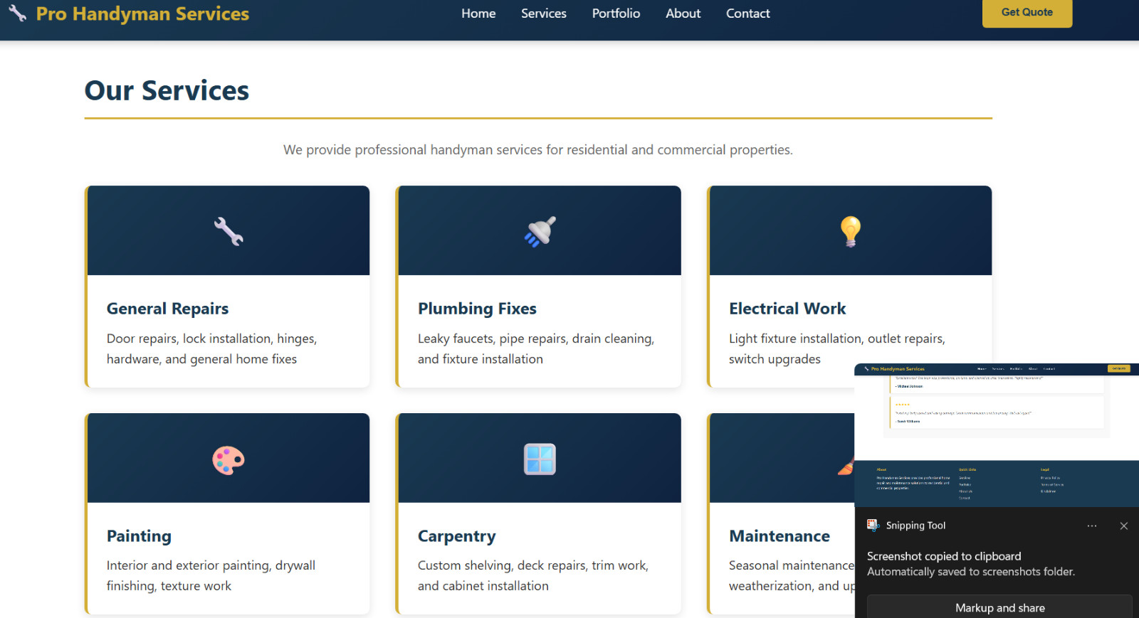 Professional Handyman Website HTML Template – Premium Design