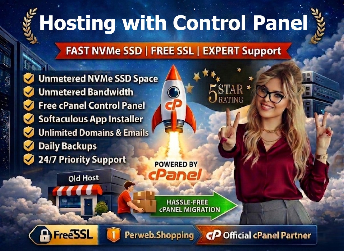 Hosting with Control Panel – 🧠Unlimited SSD | Websites | 24/7 Help | $14.99/Yr