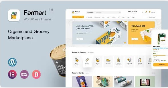 Farmart – Organic and Grocery Marketplace WordPress Theme GPL Lifetime Update